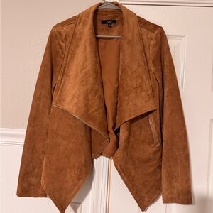 Lulu's Wild at Heart Tan Vegan Suede Moto Jacket